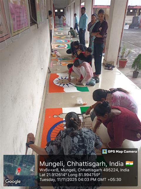 सरदार वल्लभभाई पटेल की 150 वर्षगांठ के उपलक्ष्य में रगोंली का आयोजन